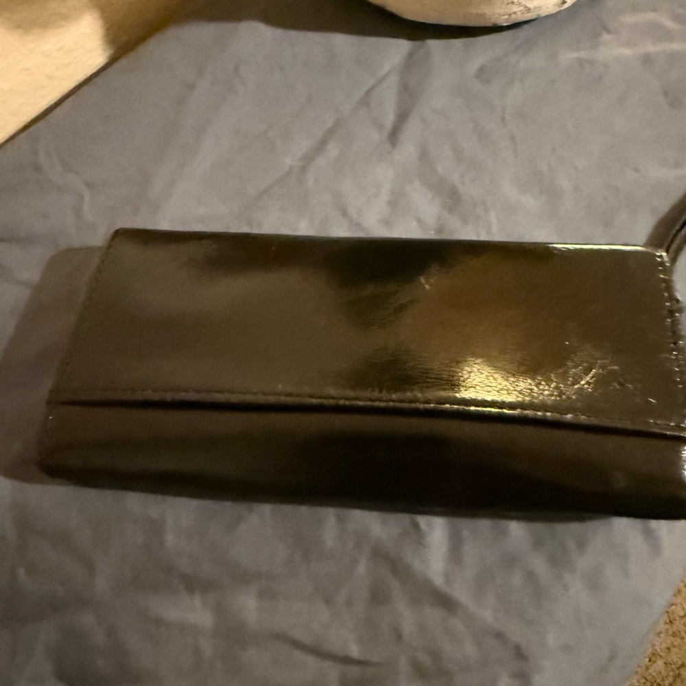 HOBO Glossy Black Evening Clutch